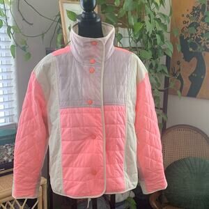 Free People Movement Landscape View Hot Pinky Orange & Cream Ski Jacket